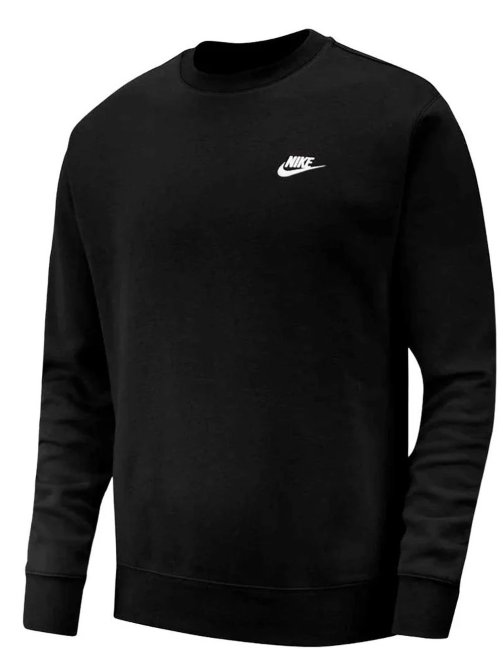 Nike Men’s Black Crewneck Sweatshirt with White Swoosh